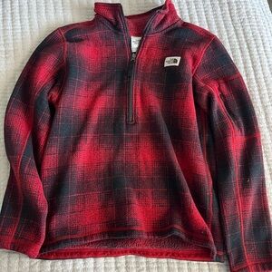 The North Face Men's Plaid Zip-Up Sweater - Red and Black